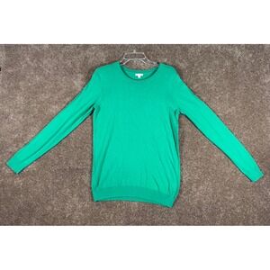 Gap Women Tall Green Crew Neck Long Sleeve Sweater Knit Top Size Large Tall Silk